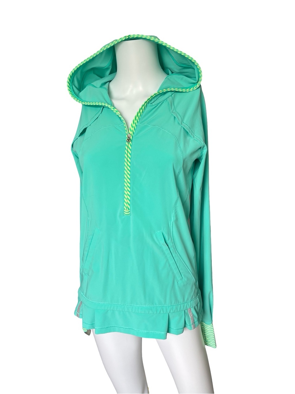 Lululemon Lightened Up Pullover Green Hoodie Lightweight Workout Womens Size 4